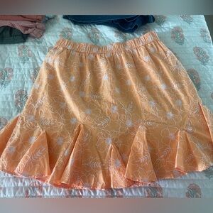 LOFT Orange Floral Mini Skirt